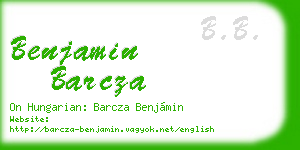 benjamin barcza business card